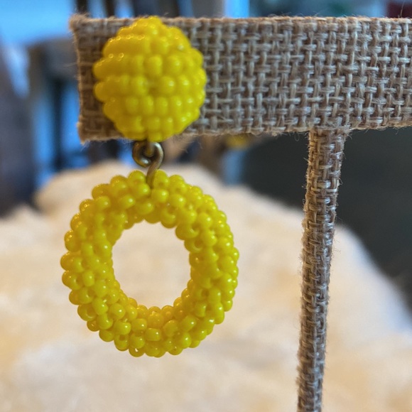 J. Crew earrings in bright yellow. - Picture 3 of 5